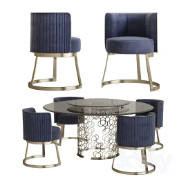 Longhi manfred table round crystal table